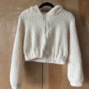 Fluffy Off-White Crop Sweater